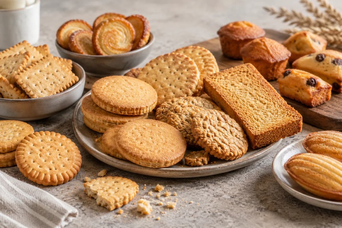 Biscuits, biscottes et pâtisseries de conservation — illustration générée