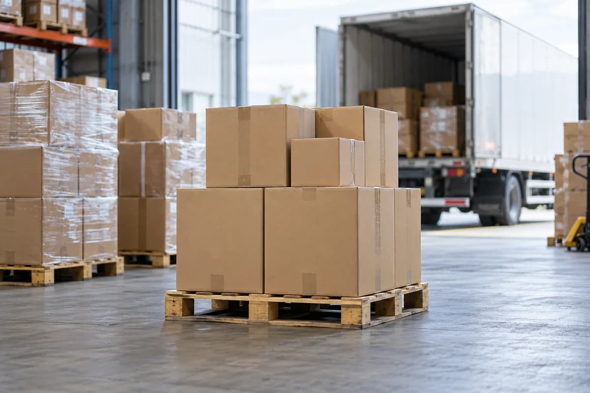 Marchandises préparées pour une opération de transport — illustration générée