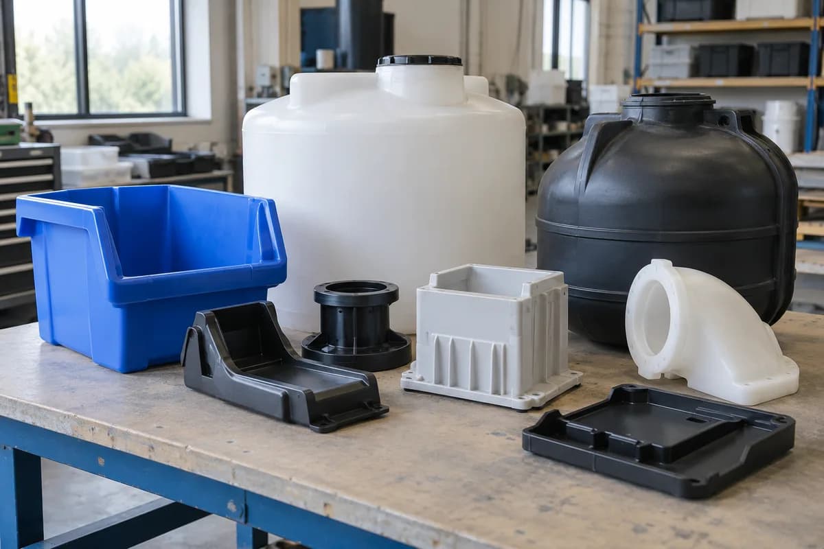 Pièces industrielles moulées en matière plastique — illustration générée